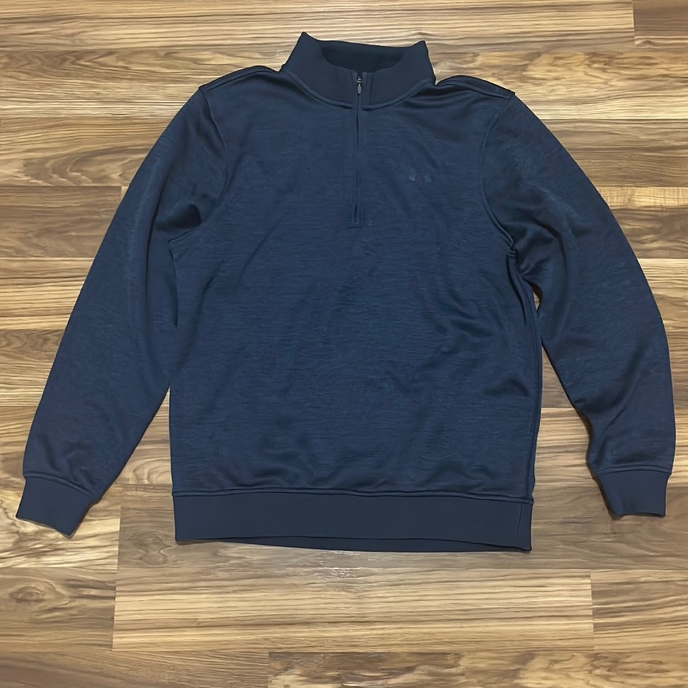 Under Armour Men’s 1/4 Zip Sweatshirt Pullover Dark Heather Blue Size Medium